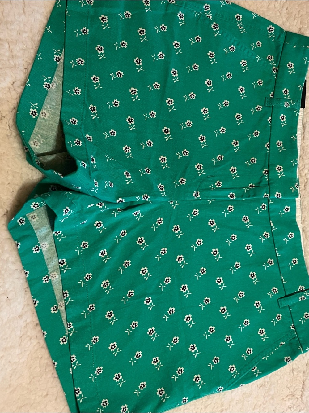 J. Crew Green Floral Print Shorts, New, size 14